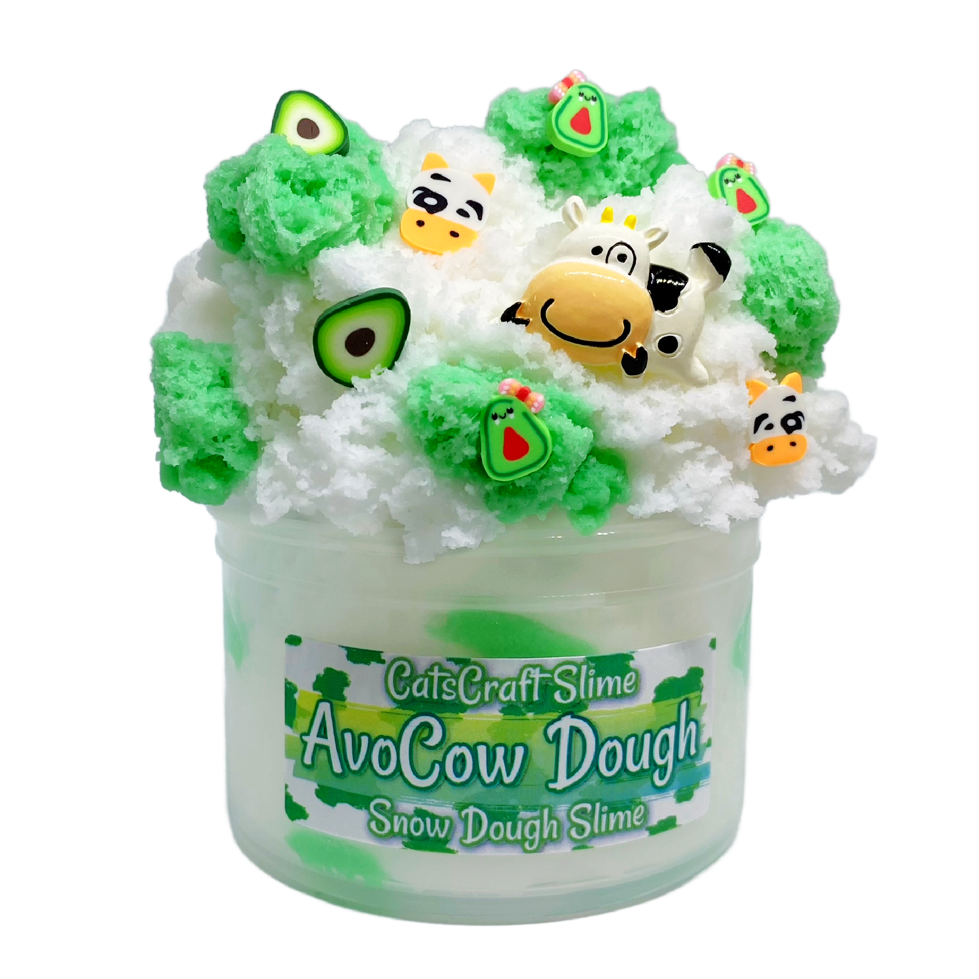 Snow Dough Slime AvoCow Dough Scented Slime Cow Charm ASMR –  CatsCraftSlime