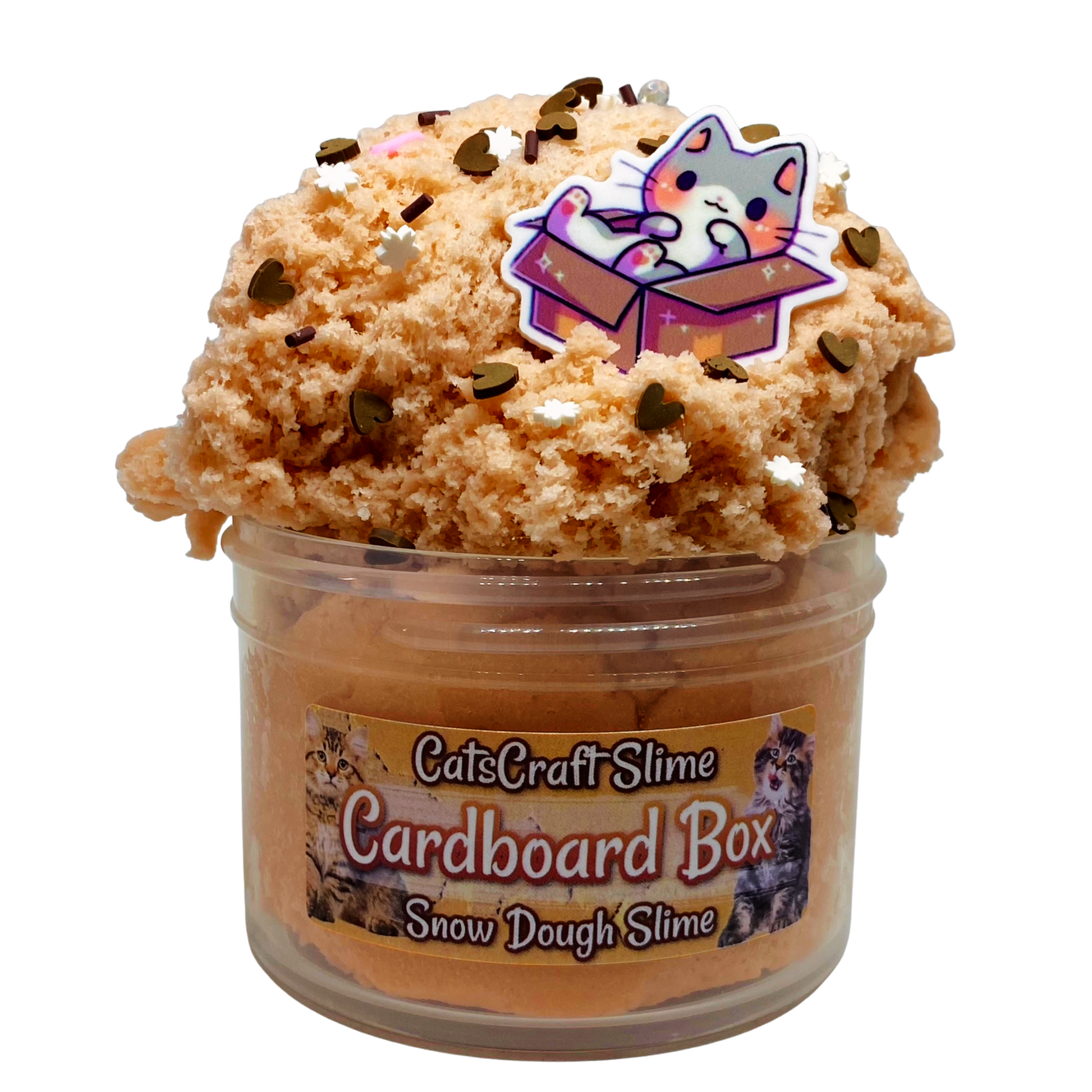 cardboard box snow dough slime