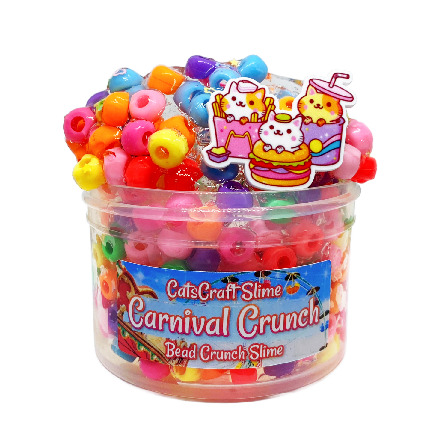 Carnival Crunch Pony Bead Crunch Clear Slime