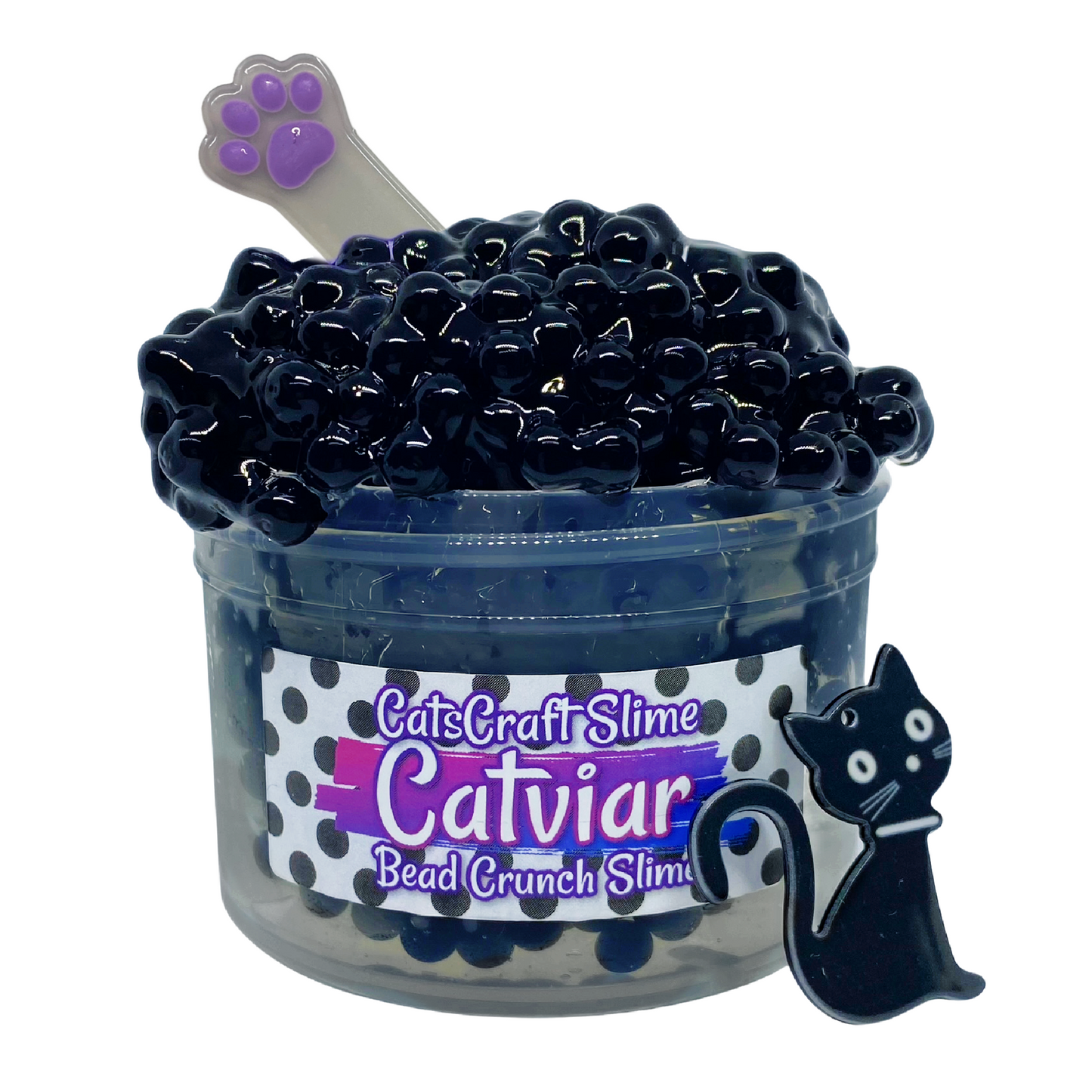 Catviar Bead Crunch Clear Slime caviar