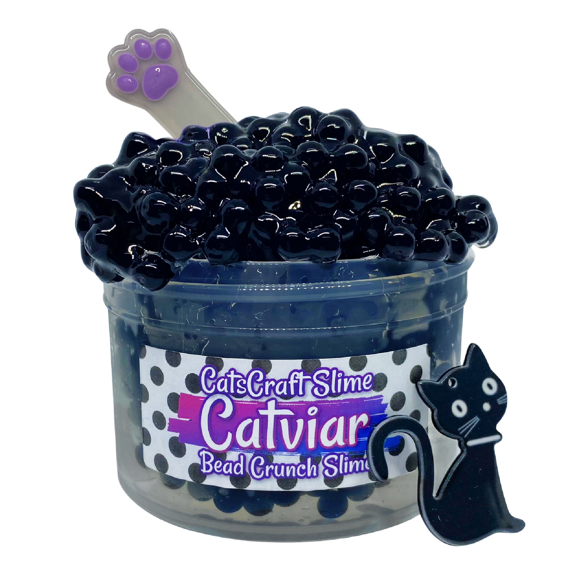 Catviar Bead Crunch Clear Slime caviar