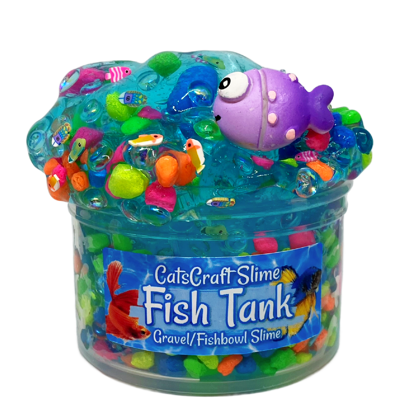 Gravel Fishbowl Clear Slime "Fish Tank" UNSCENTED Stretchy Slime ASMR 6 oz