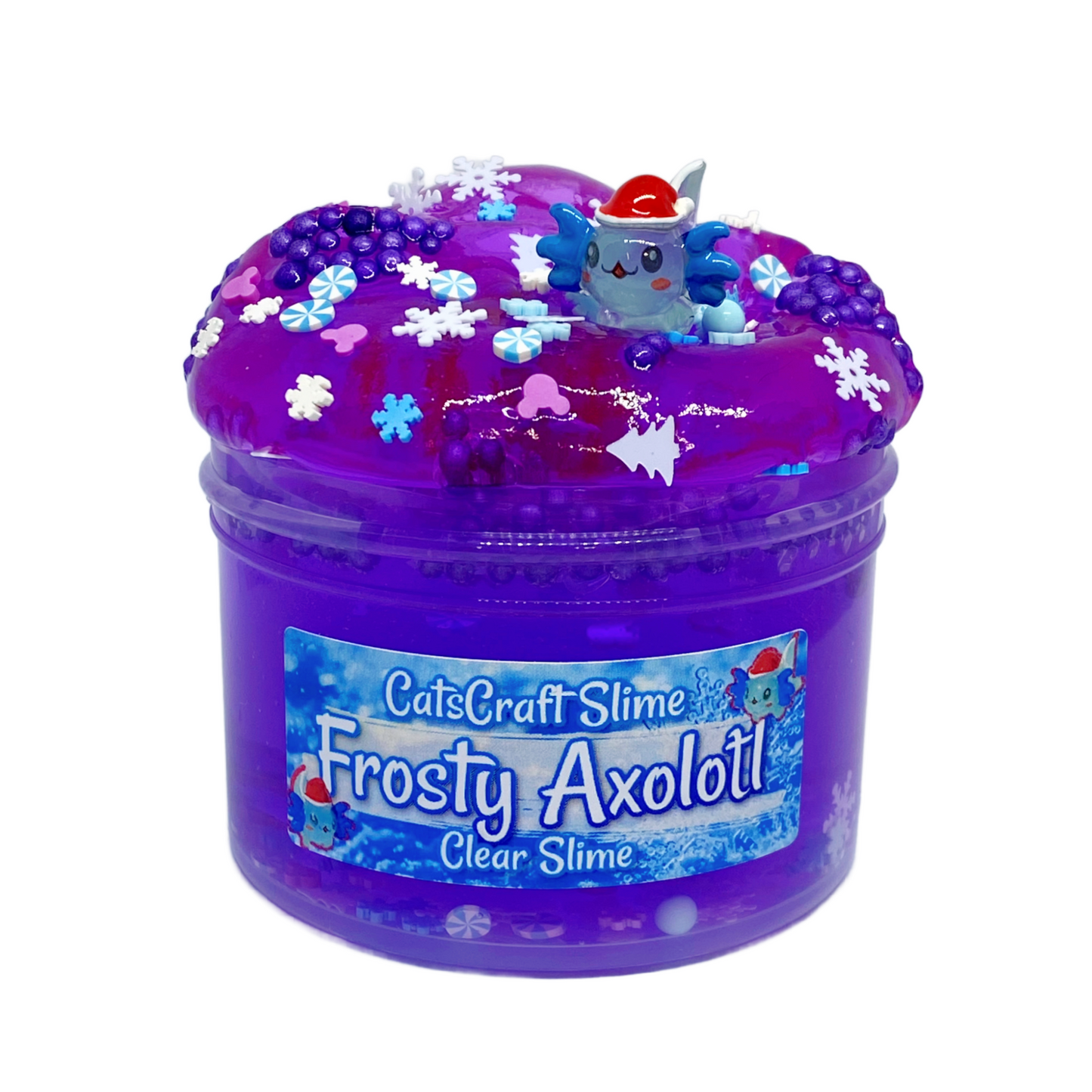 Frost Axolotl Clear Slime Purple