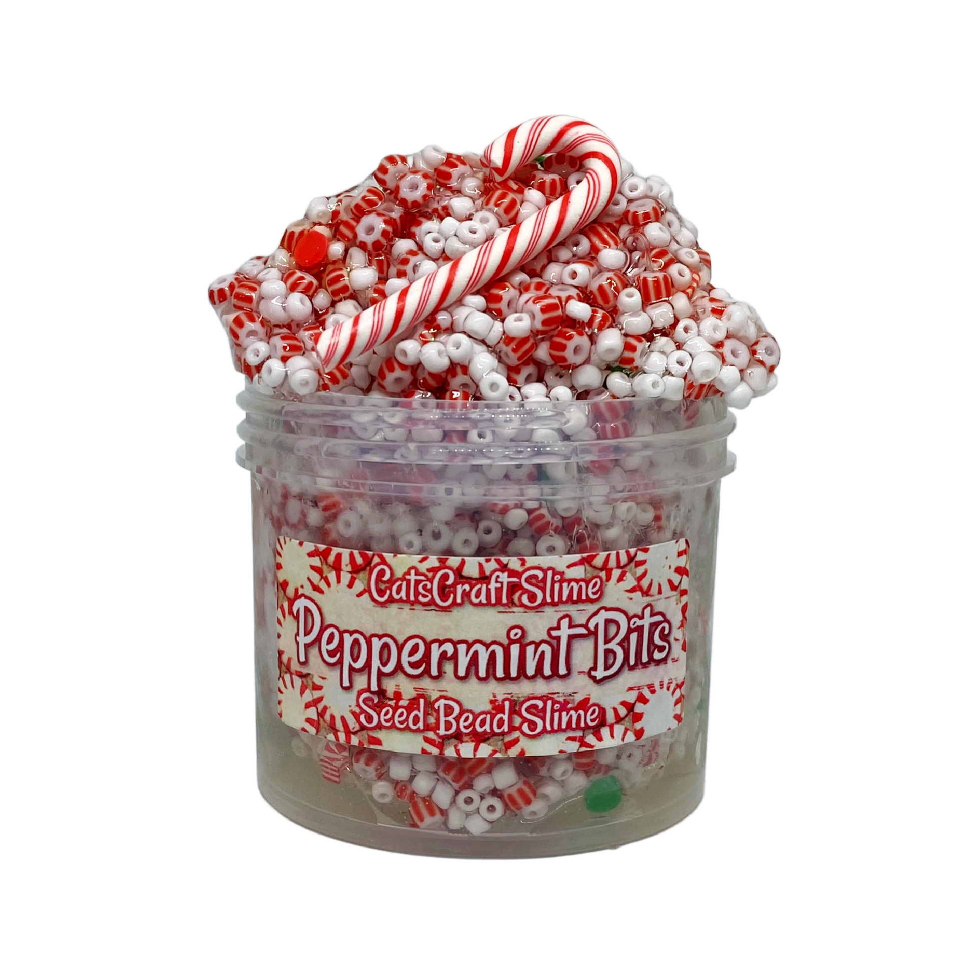 Peppermint Bits Seed Bead Clear Slime