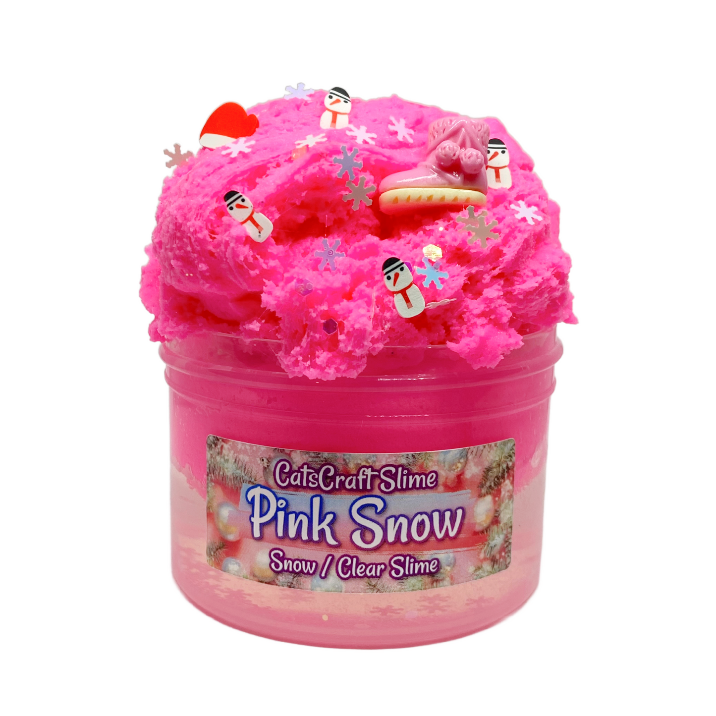 Pink Snow Snow Clear Slime