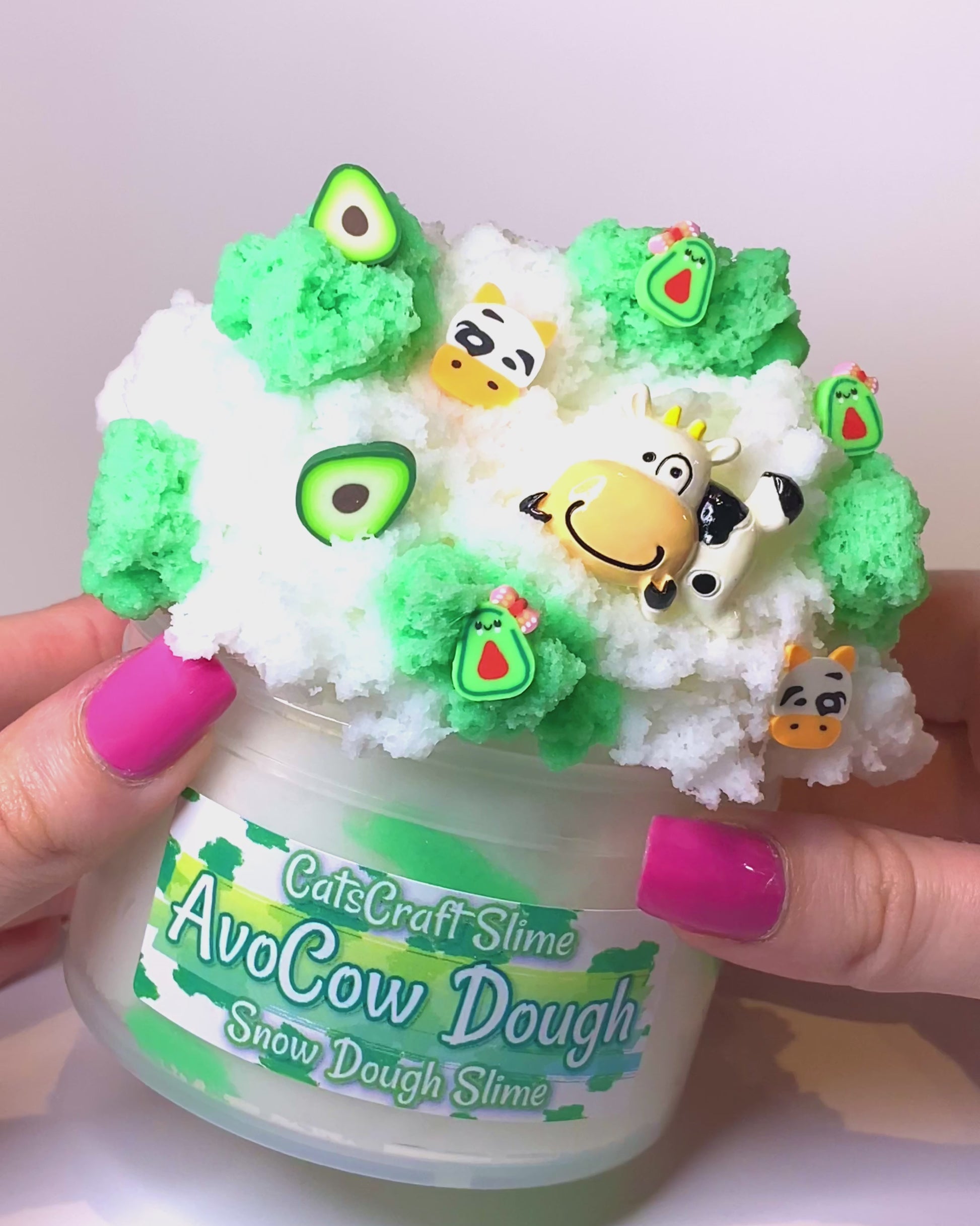 avocow dough slime mixing video