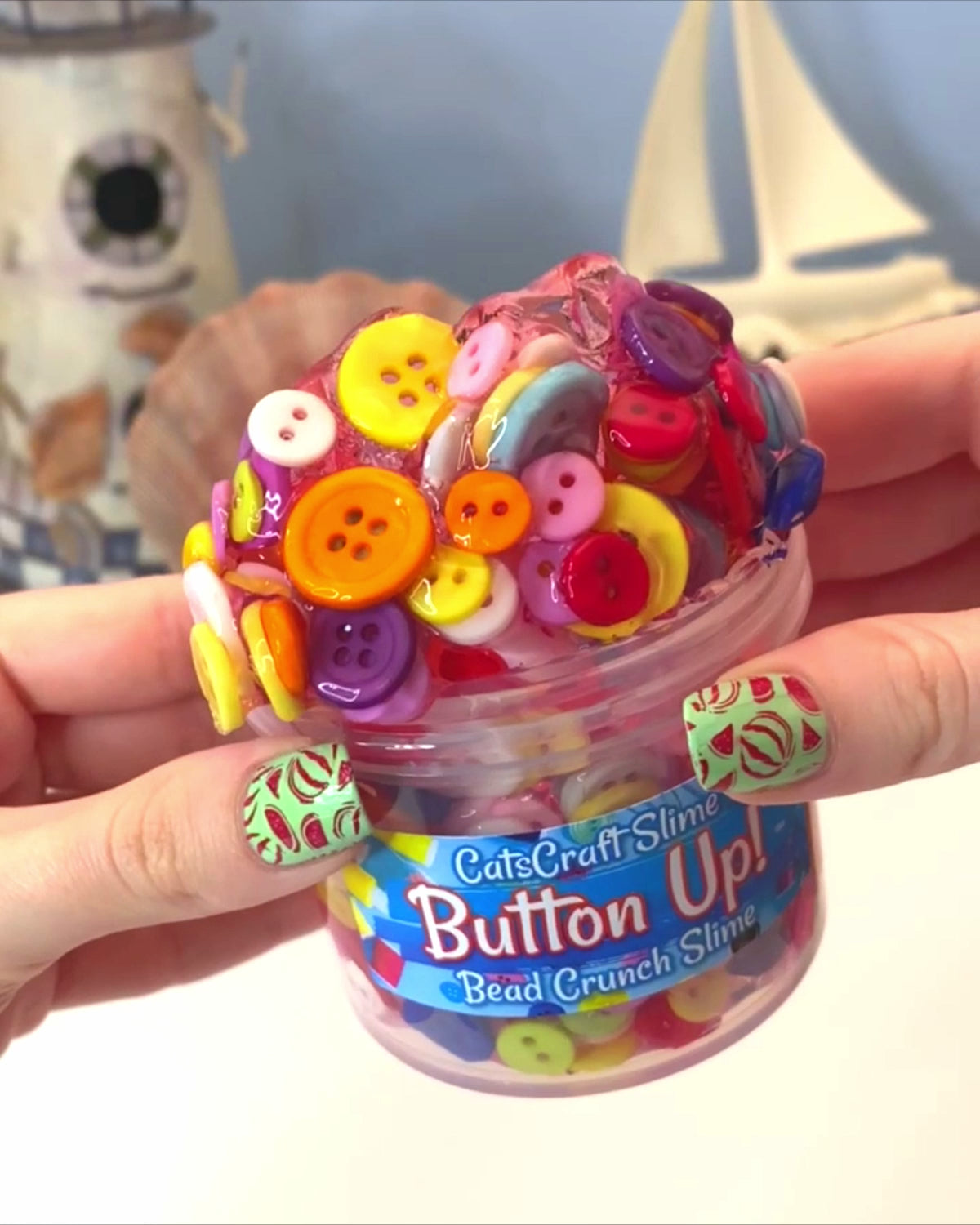 Button Up Bead Crunch Slime Video