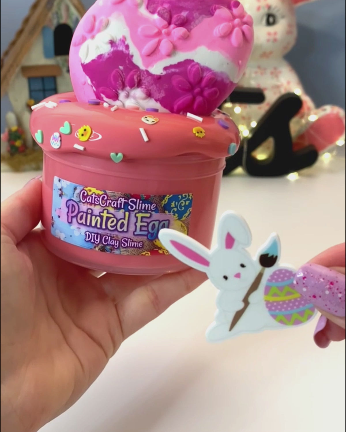 painted egg diy slime catscraft