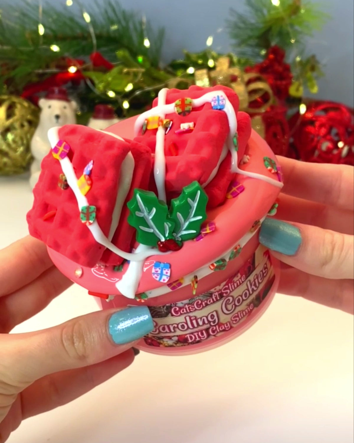 caroling cookies DIY slime video
