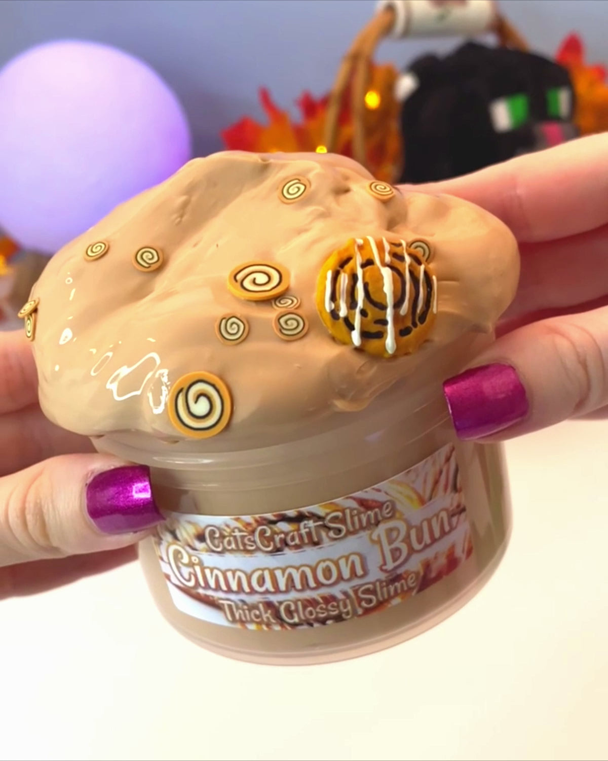 cinnamon bun tng thick and glossy slime