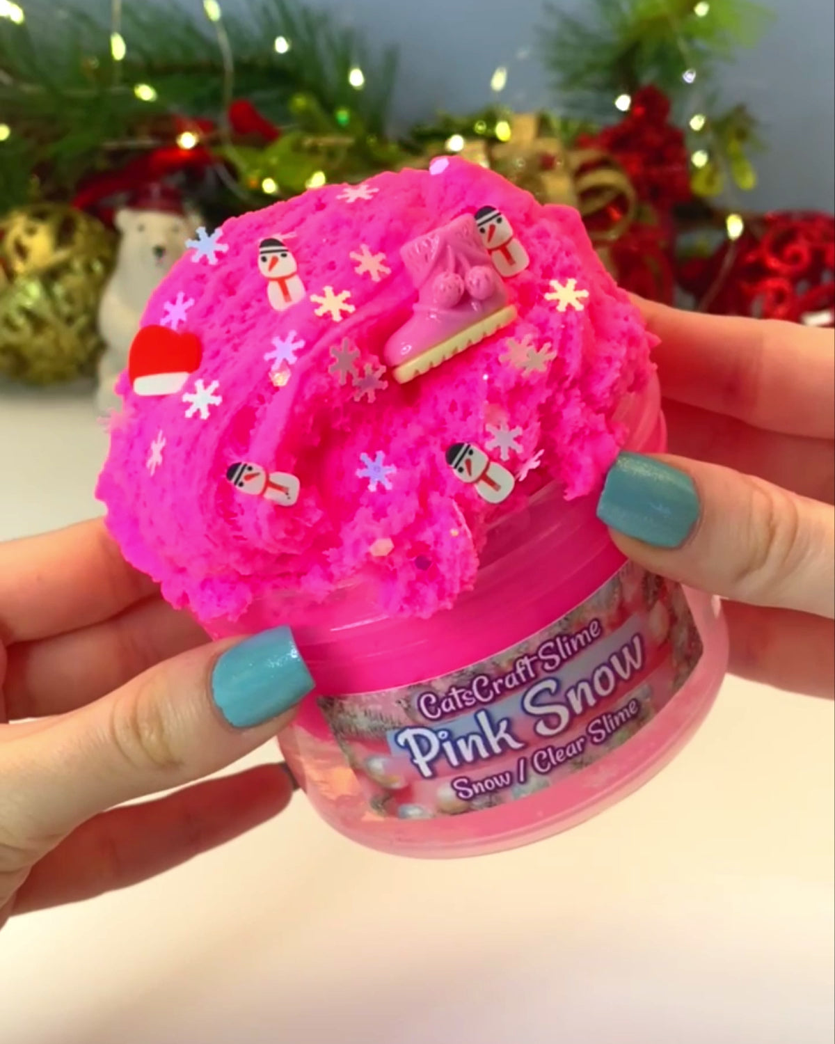 Pink Snow Clear Slime Video
