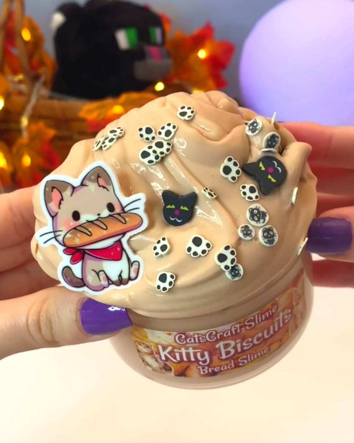 Kitty Biscuits Bread Slime Video