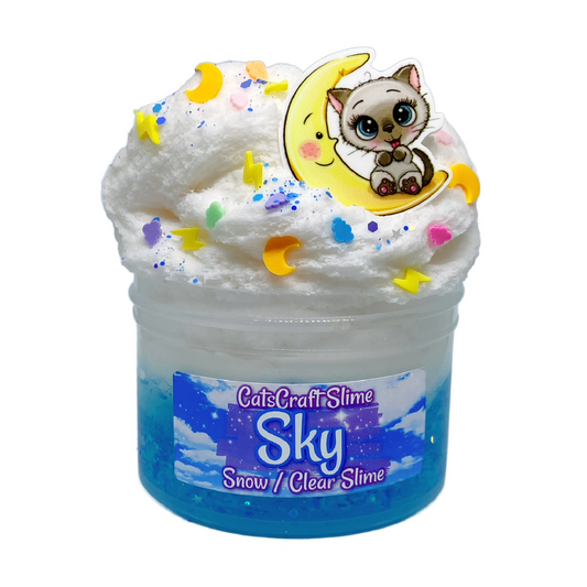 Snow / Clear Slime "Sky" Scented Slime Cat Charm ASMR