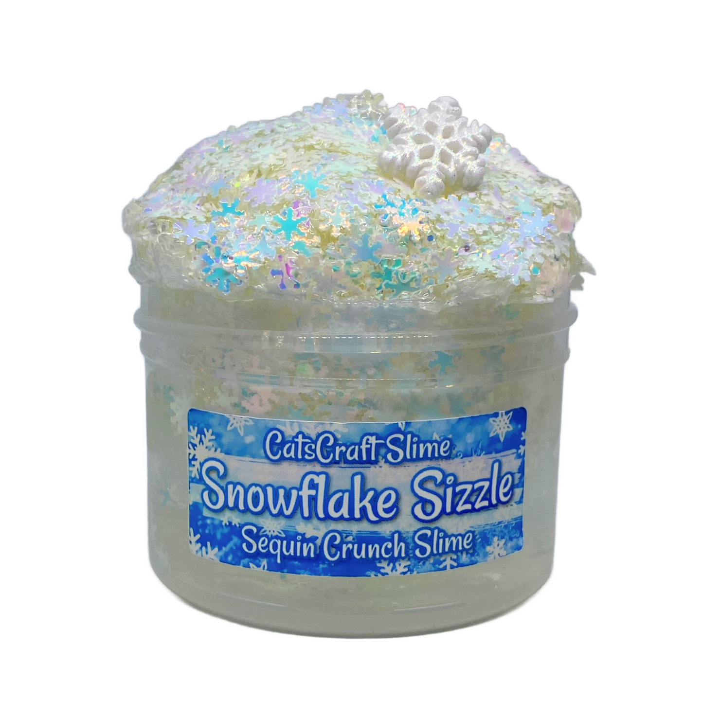 Snowflake Sizzle Sequin Crunch Clear Slime