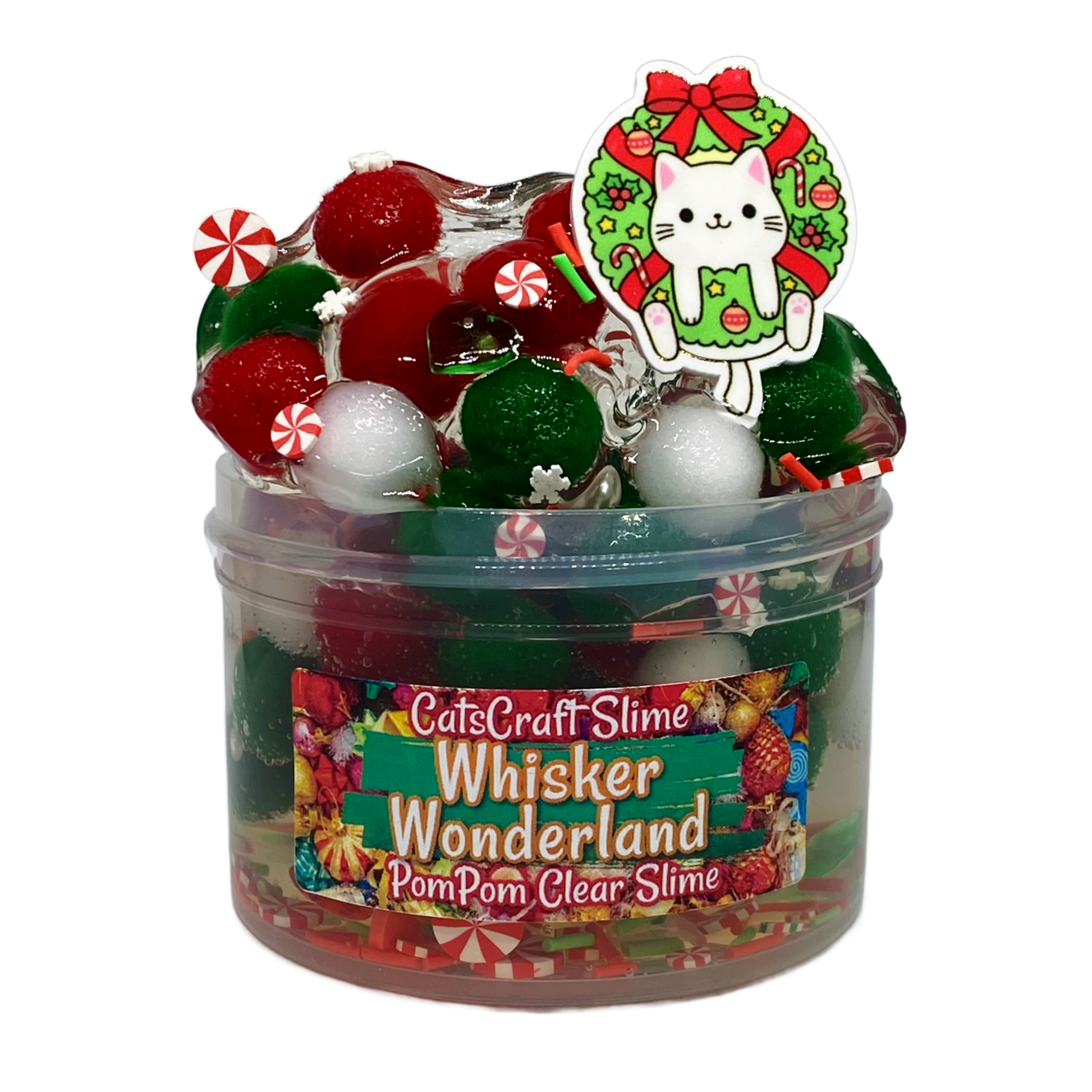 Whisker Wonderland Clear Pom Pom Slime