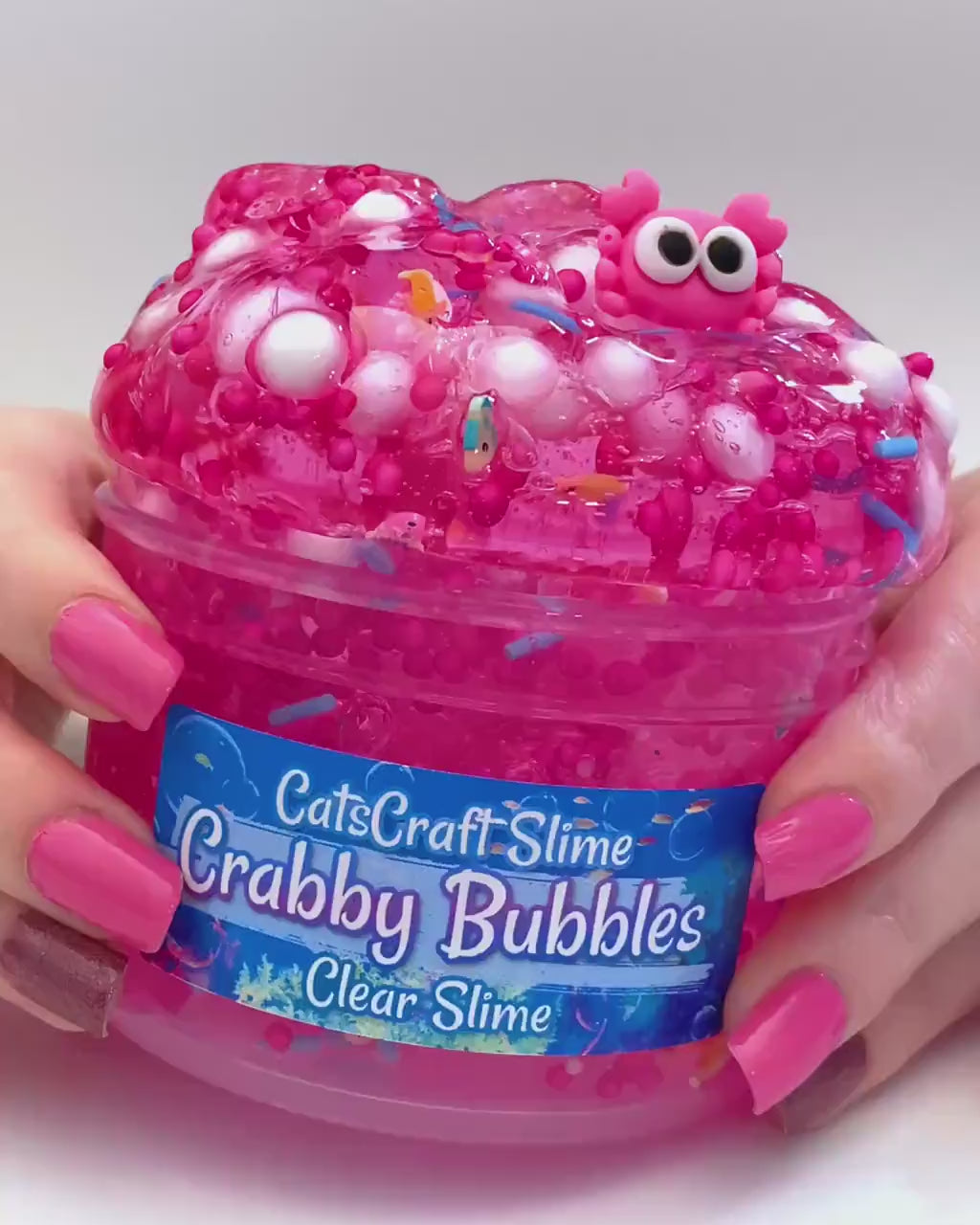 crabby bubble clear slime video