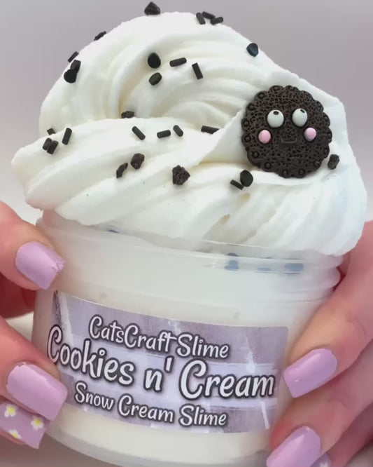 cookies n cream snow cream slime video
