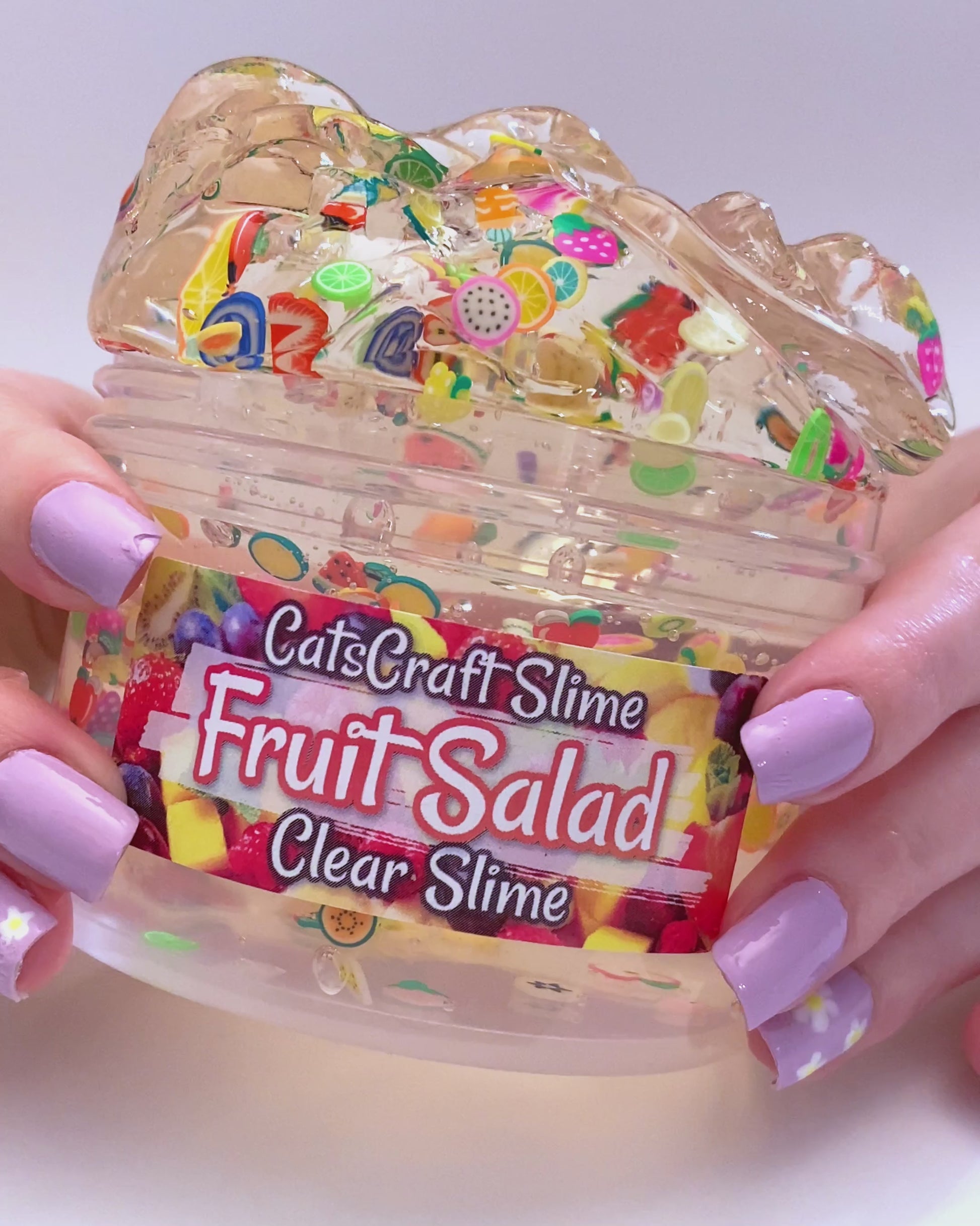 fruit salad clear slime video