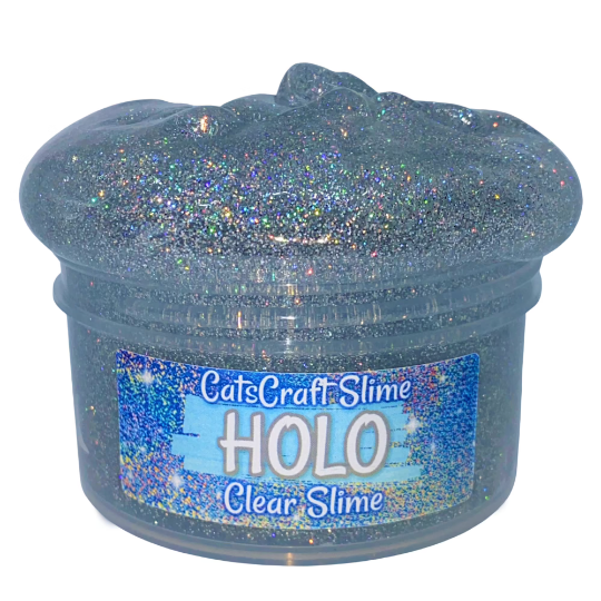 SCENTED HOLO Slime Stretchy Clear Holographic Glitter Slime ASMR –  CatsCraftSlime
