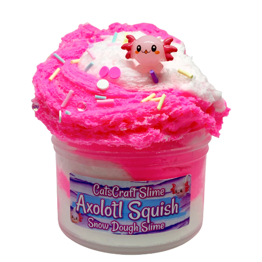 Snow Dough Slime Axolotl Squish Scented Slime Charm ASMR – CatsCraftSlime