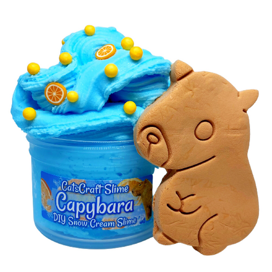 DIY Snow Cream Slime "Capybara" Scented Clay Capy Slime Kit ASMR