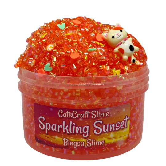 Bingsu Slime Sparkling Sunset SCENTED clear bingsu bead crunchy ASMR With  Charm