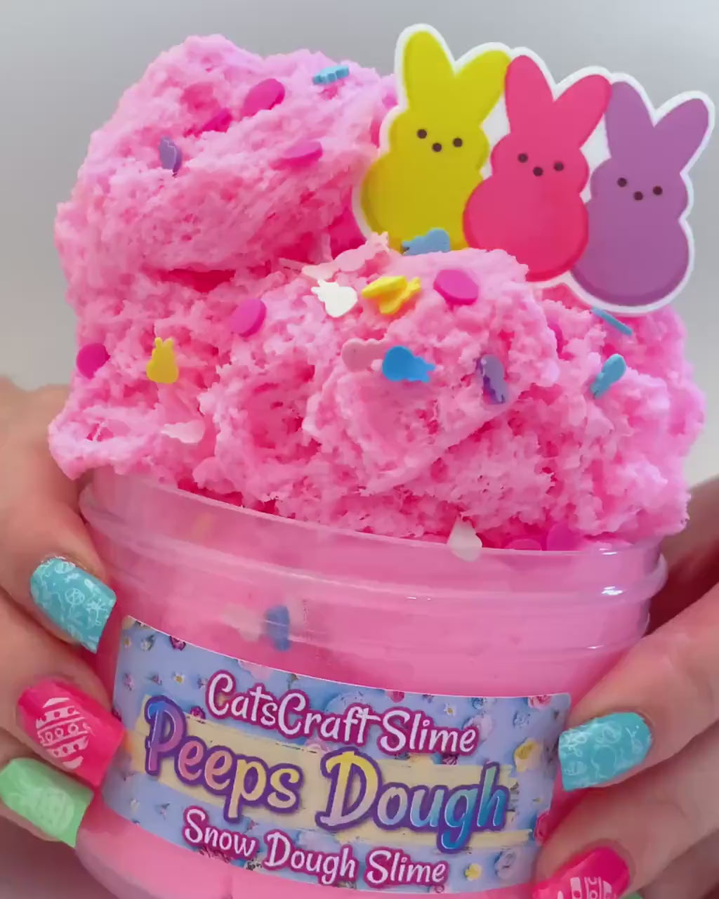 peeps dough snow dough slime video