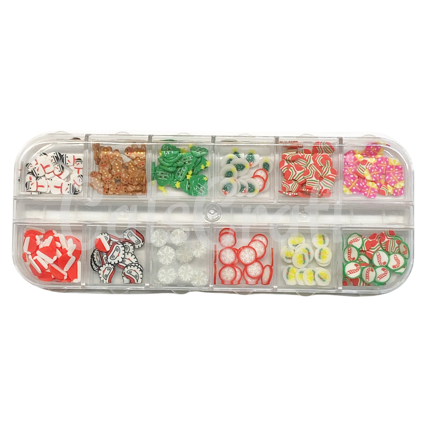 12 Grid set Fimo Christmas Shapes Slices Polymer Clay Sprinkles for Slime Filling Materials DIY