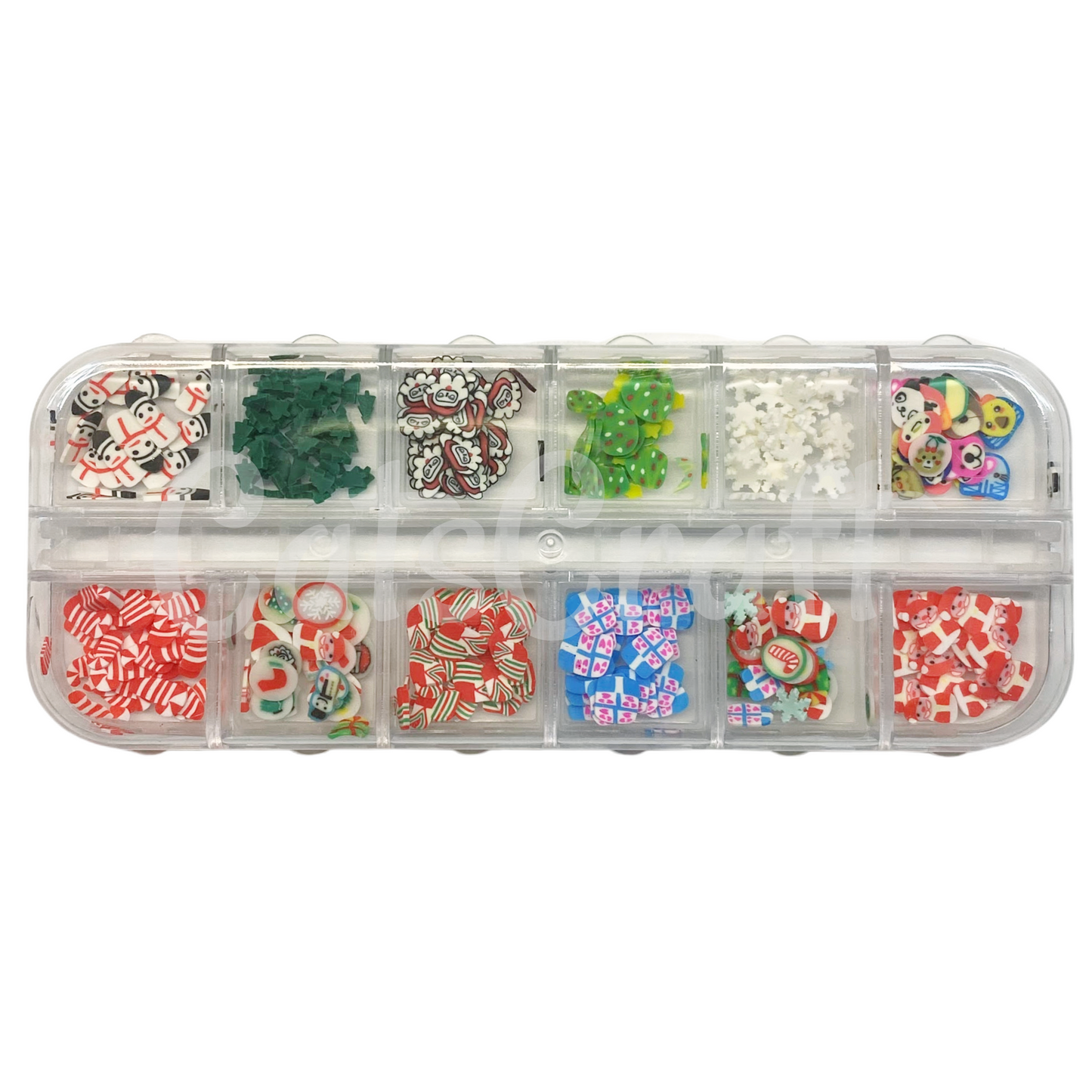 12 Grid set Fimo Christmas Shapes Slices Polymer Clay Sprinkles for Slime Filling Materials DIY