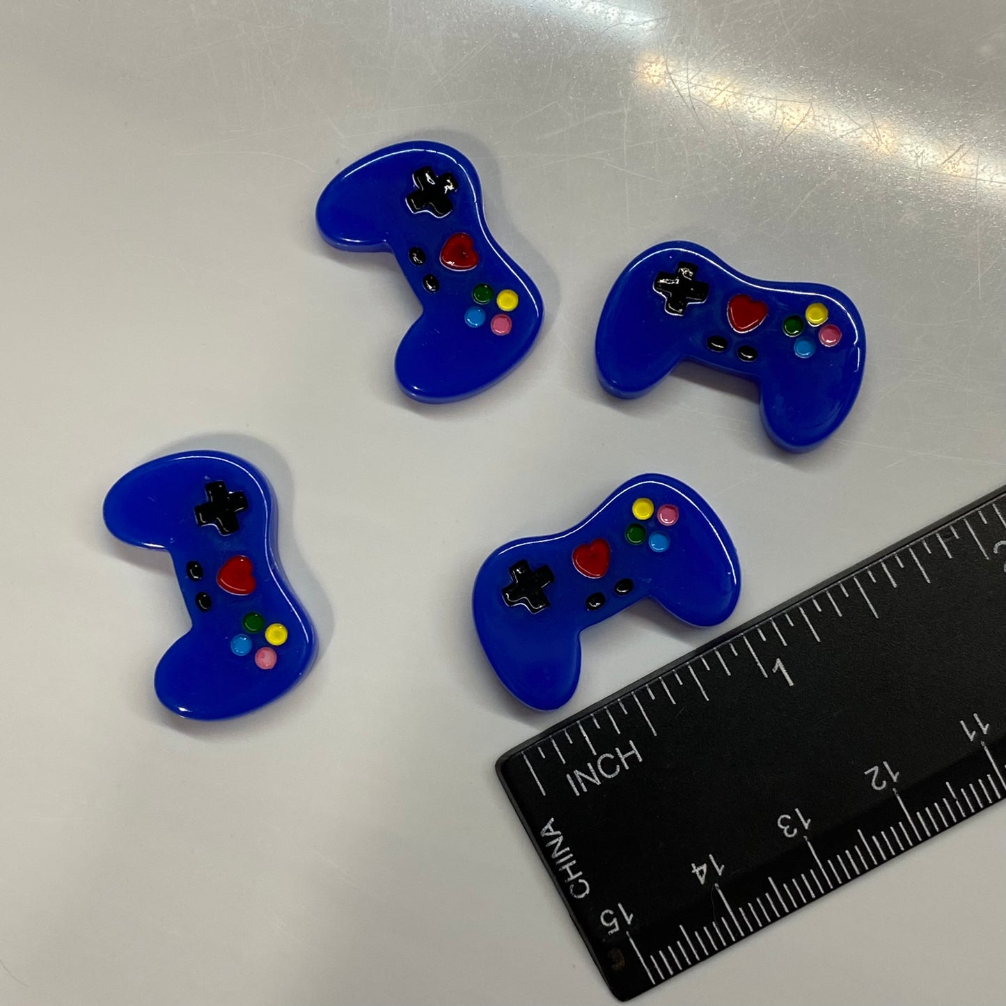 100 Game Controllers Blue Color Resin Flat Back Charms