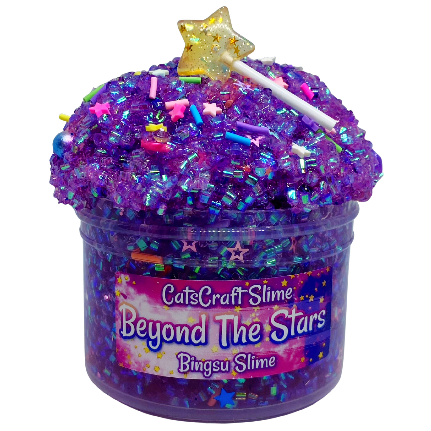 Bingsu Slime "Beyond The Stars" SCENTED clear bingsu bead crunchy ASMR With star Charm