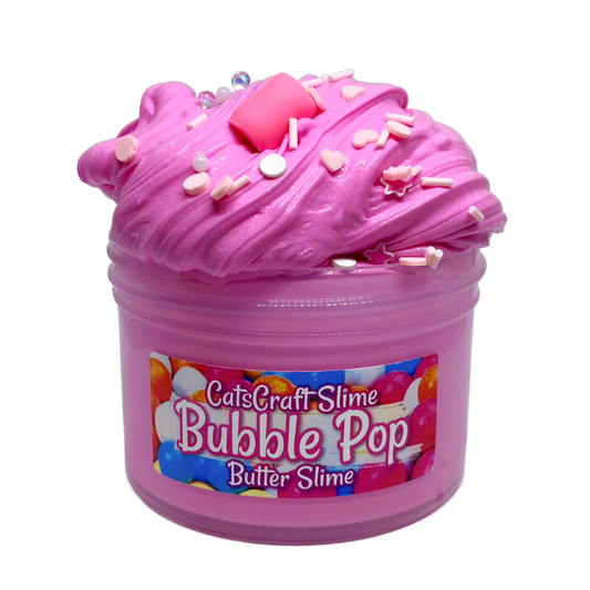 Butter Slime "Bubble Pop" Pink Sprinkles Scented with Charm Inflating Soft ASMR