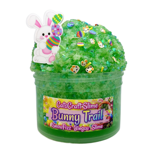 Snow Fizz Bingsu "Bunny Trail" Scented crunchy Slime ASMR with Charm Easter