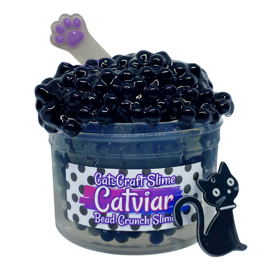 Bead Crunch Clear Slime "Catviar" Scented Stretchy Caviar Crunchy Slime ASMR 6 oz