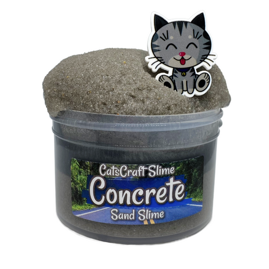 Sand Slime "Concrete" SCENTED clear crispy ASMR With cat Charm