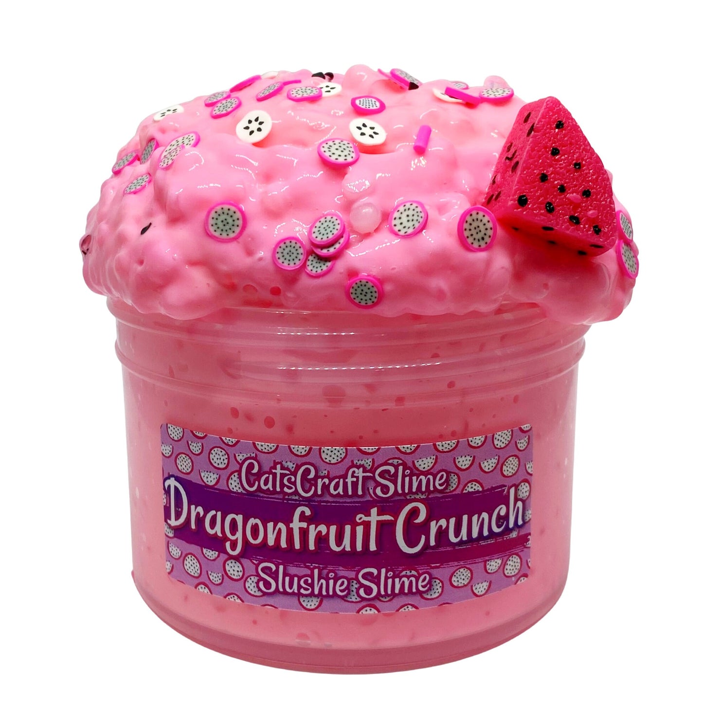 "Dragonfruit Crunch" - White glue Slushie Slime