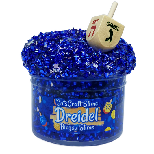 Bingsu Slime "Dreidel" SCENTED clear blue bingsu bead crunchy Hanukkah ASMR With Charm