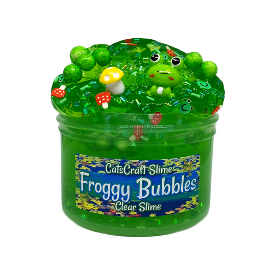 "Froggy Bubbles" - Clear Slime