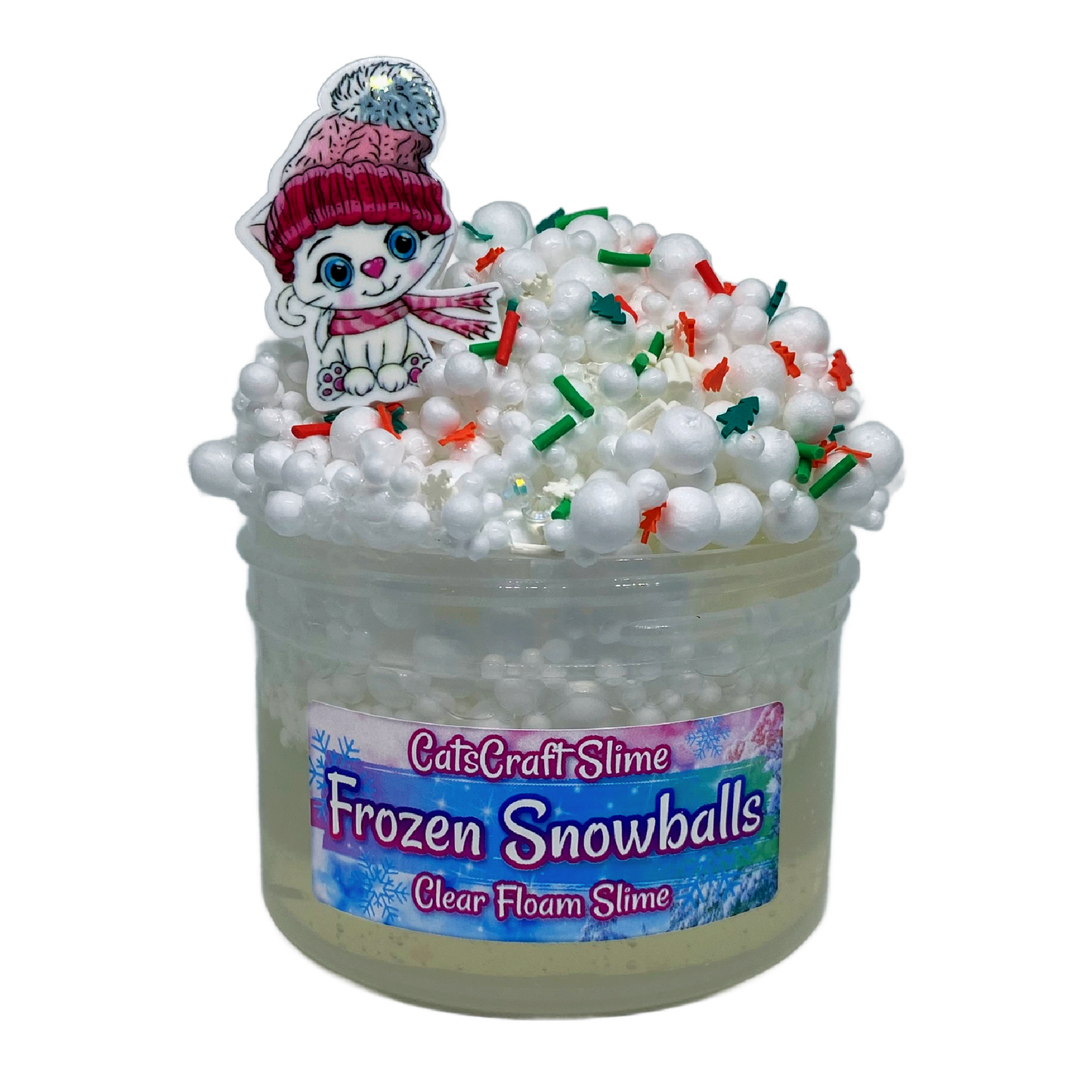 "Frozen Snowballs" - Full Floam Clear Slime