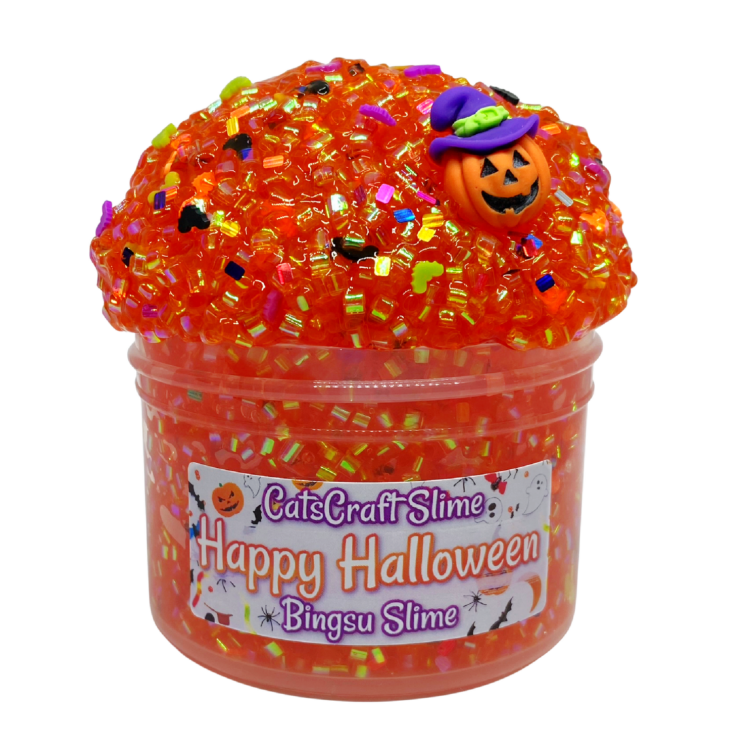 Bingsu Slime "Happy Halloween" SCENTED clear bingsu bead crunchy ASMR With Charm