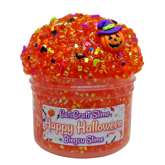 Bingsu Slime "Happy Halloween" SCENTED clear bingsu bead crunchy ASMR With Charm