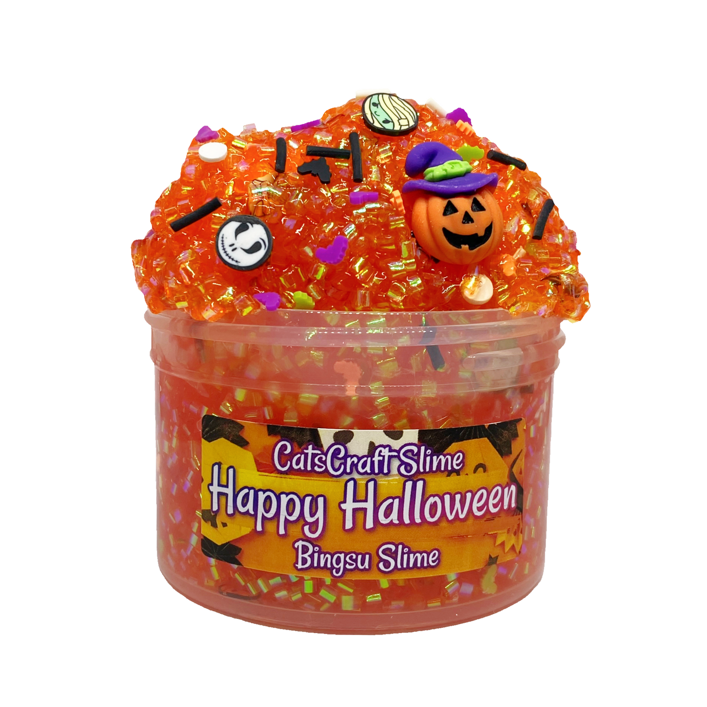 Bingsu Slime "Happy Halloween" SCENTED clear bingsu bead crunchy ASMR With Charm