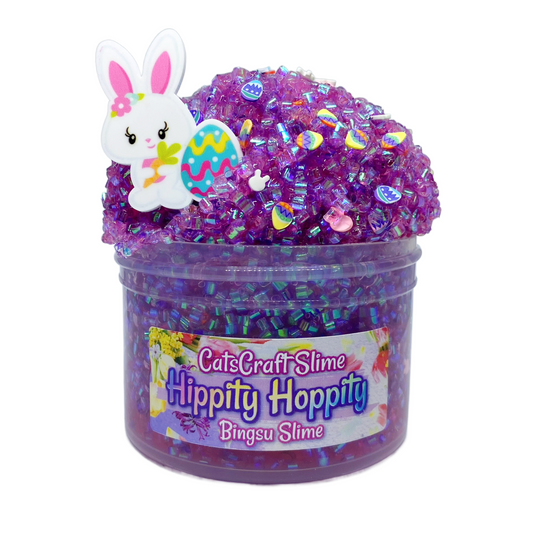 Bingsu Slime "Hippity Hoppity" SCENTED clear bingsu bead crunchy ASMR With Easter Charm