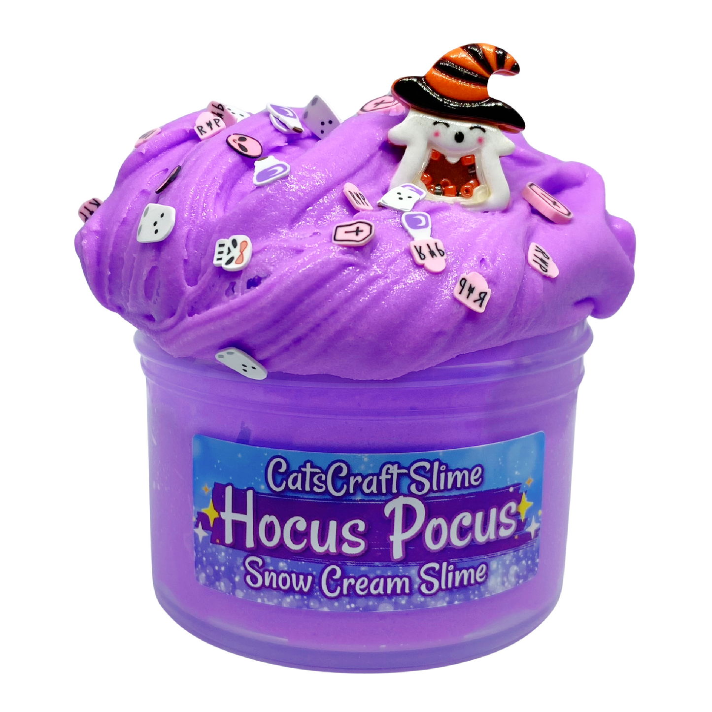 Snow Cream Slime "Hocus Pocus" Sprinkles Scented with Charm and Inflating Soft ASMR