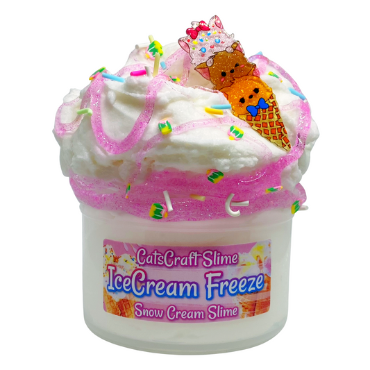 Snow Cream Slime "Ice Cream Freeze" Sprinkles Scented with Charm and Inflating Soft ASMR