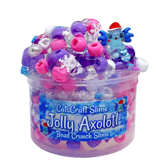 Bead Crunch Clear Slime "Jolly Axolotl" Scented Stretchy Slime ASMR 6 oz