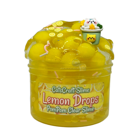 "Lemon Drops" - PomPom Clear Slime