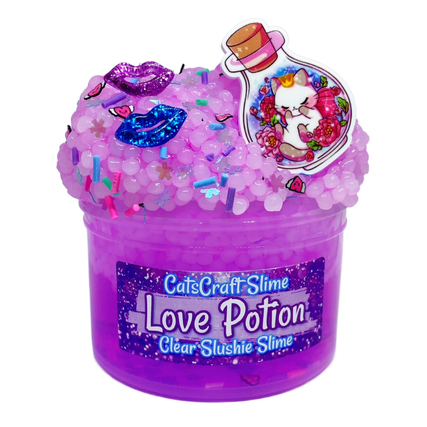 Slushie Slime "Love Potion" SCENTED Clear Slushee Bead Crunchy Charm