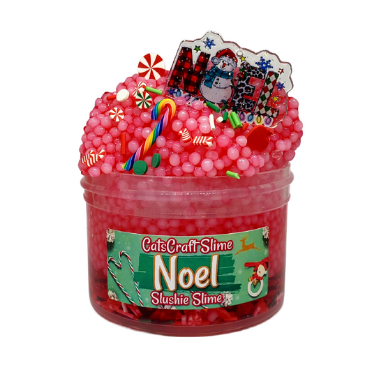 Slushie Slime "Noel" SCENTED red crystal clear slushee bead crunchy Christmas ASMR