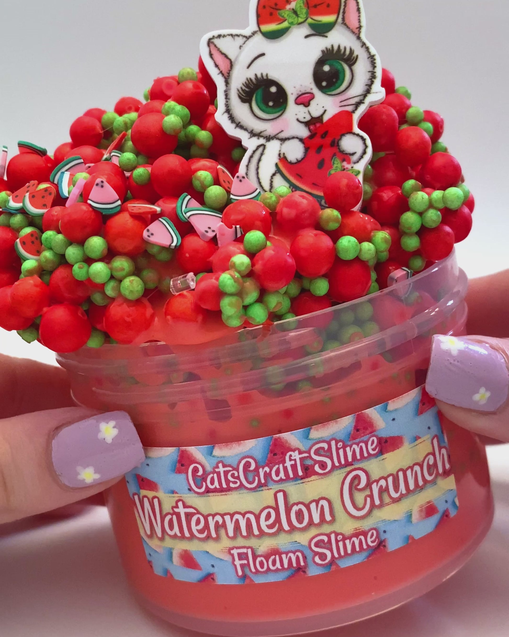 Full Floam Slime floameow SCENTED Crunchy ASMR Foam Beads Slime With Cat  Charm 